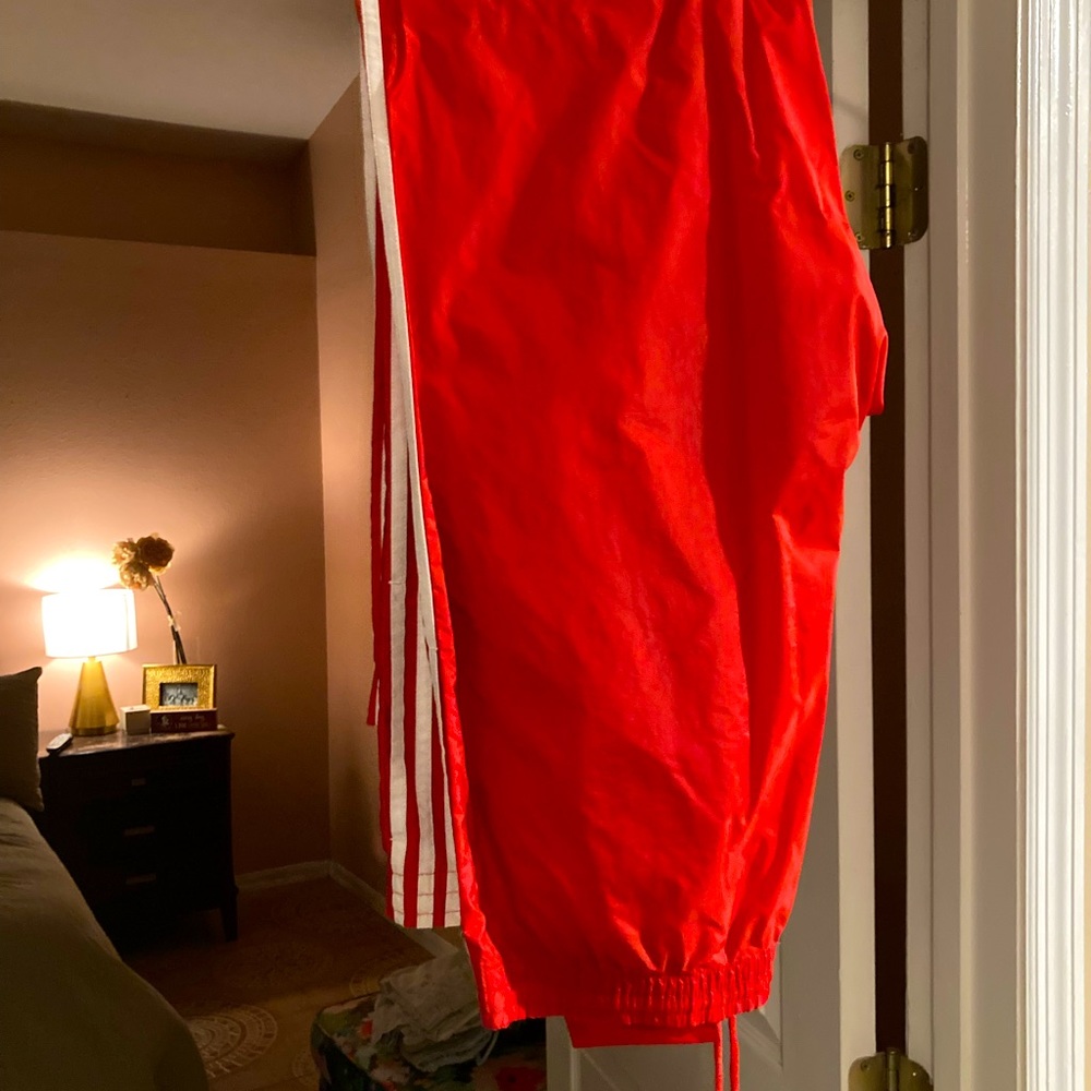 Vintage Adidas Red Wind Breaker Pants